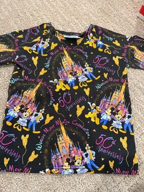 Disney 50th Anniversary Black Kids Tee with Castle & Characters